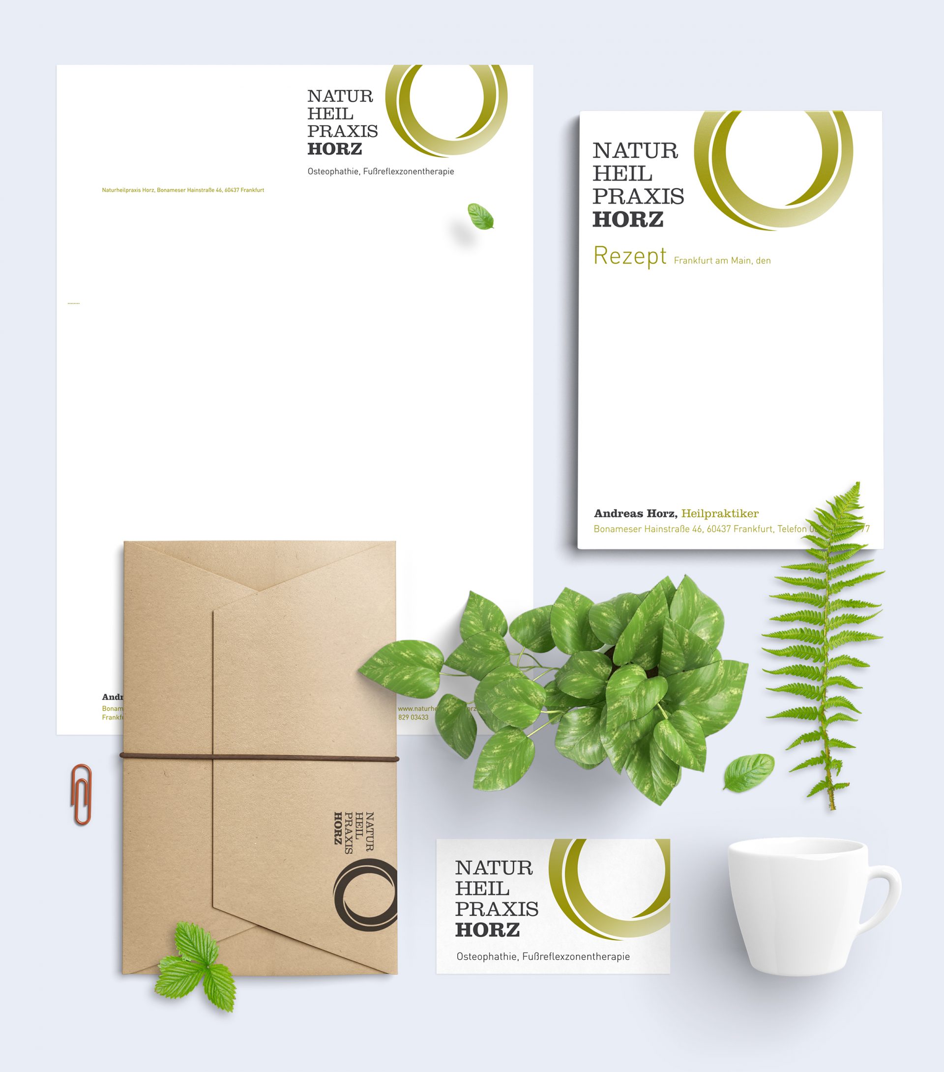 Naturheilpraxis Horz Frankfurt, Logo- und Corporate Design Entwicklung